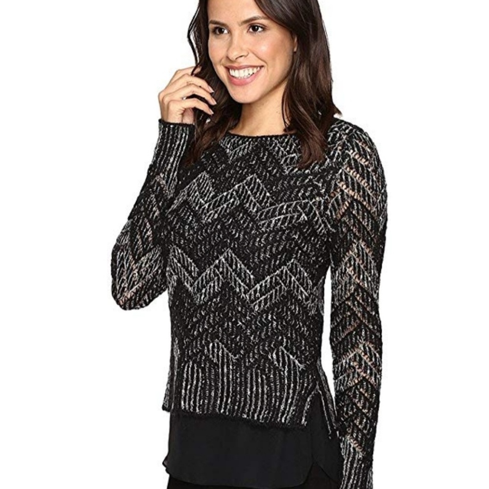 Lucky Brand Chevron Shine Sweater size XS. - Picture 2 of 8